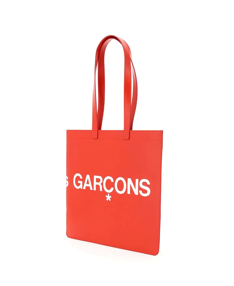 Comme Des Garçons Logo Handbag In Red