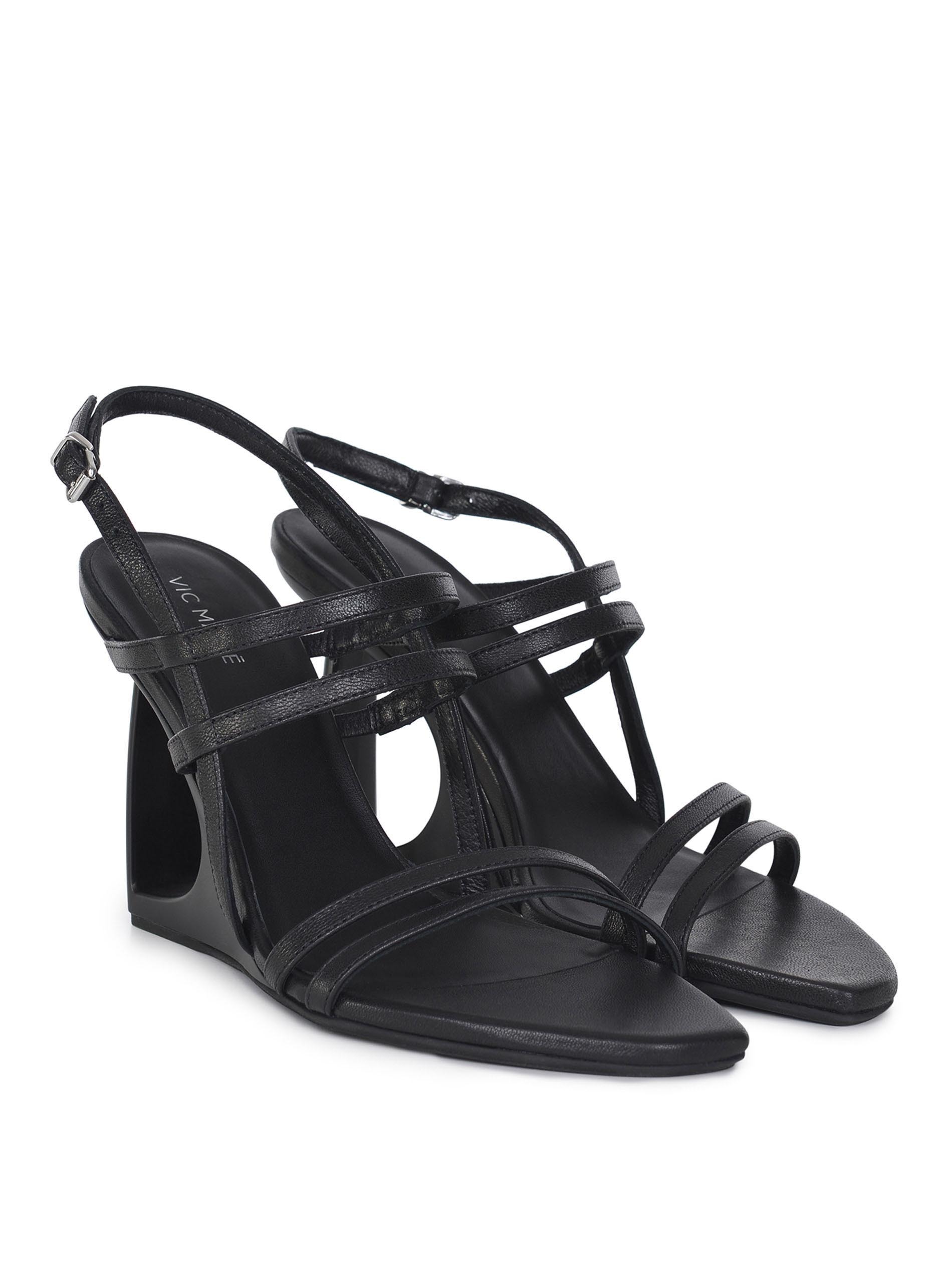 Vic Matie Round Toe High Heel Sandals In Black