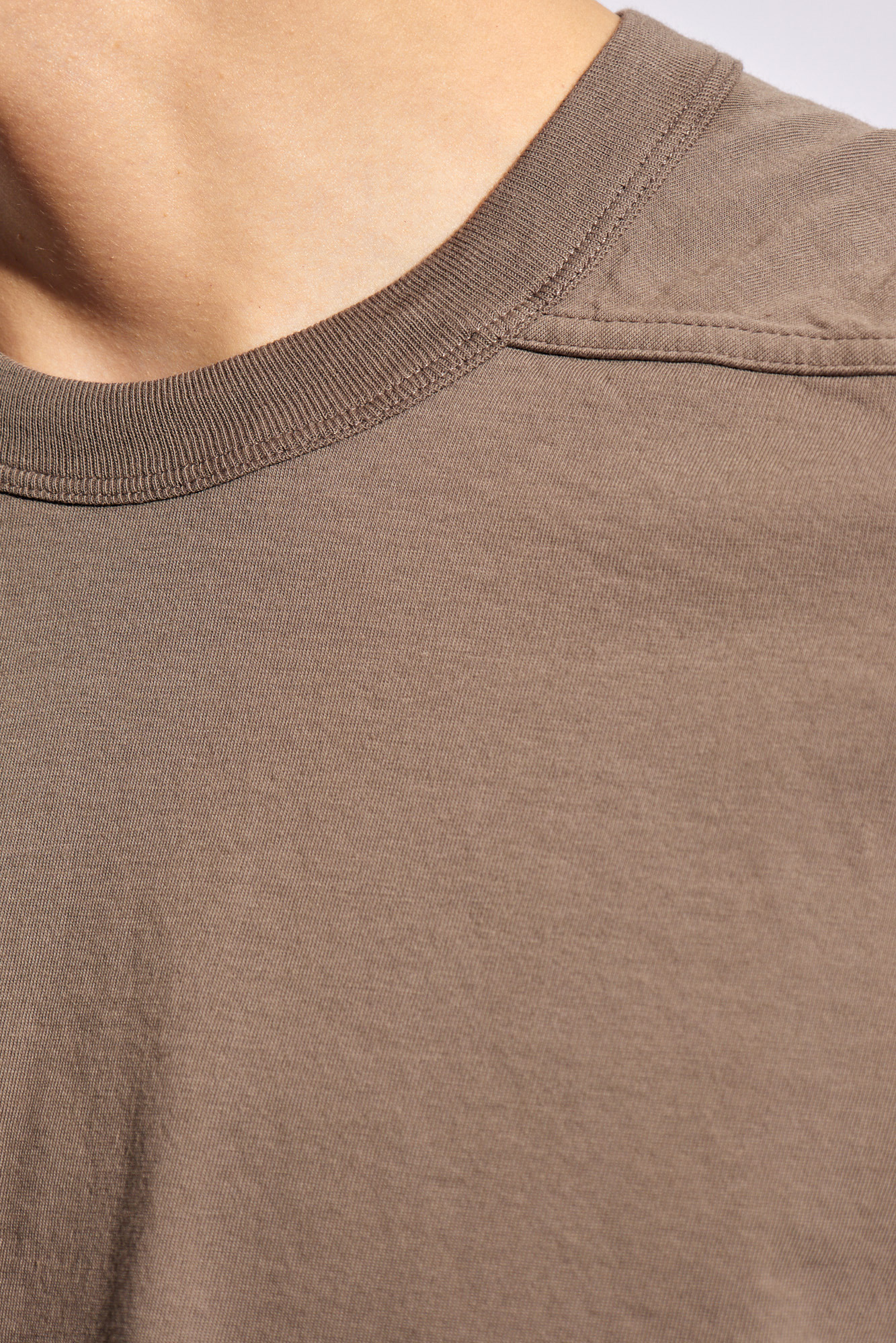 Rick Owens Short Level T Organic Cotton T-shirt In Brown