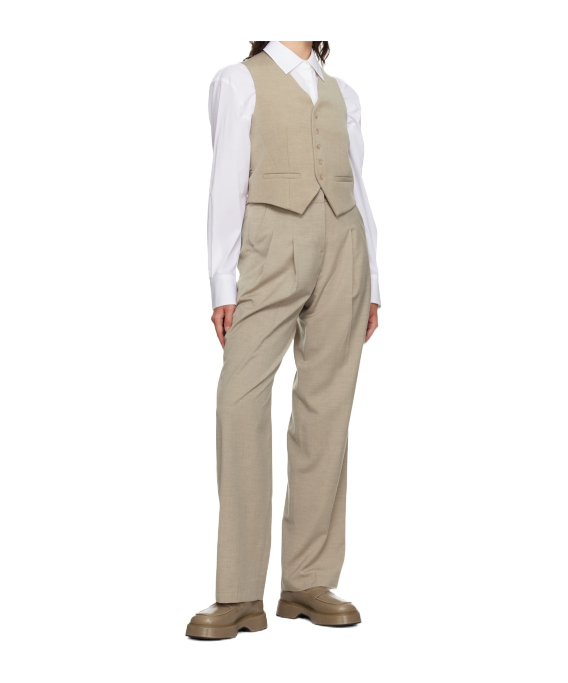 THE FRANKIE SHOP TAUPE GELSO VEST