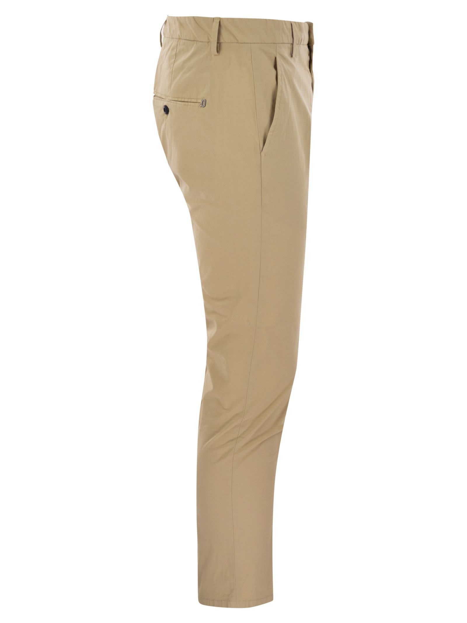 Dondup Alfredo - Slim-fit Cotton Trousers In Brown