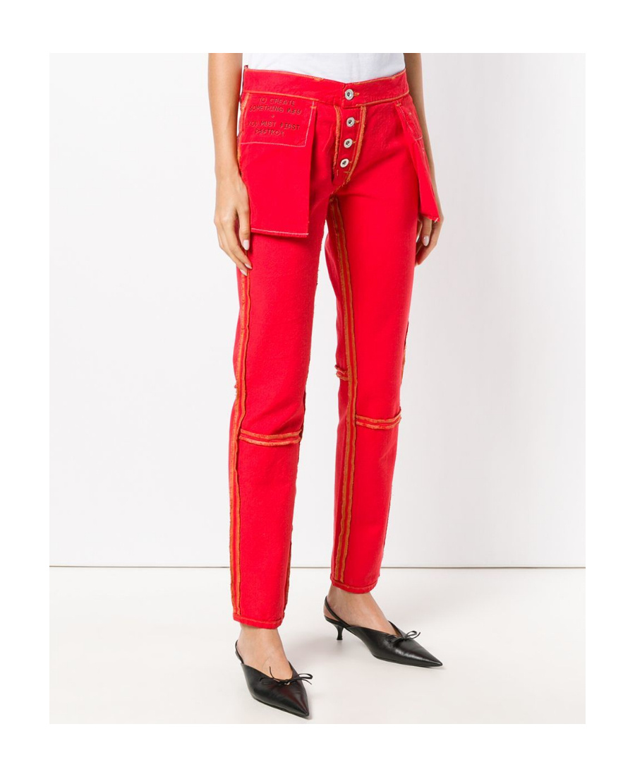 Ben Taverniti Unravel Project Logo Skinny Jeans In Red