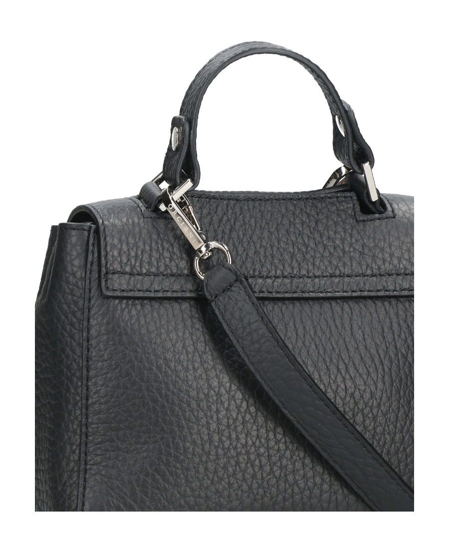 Orciani Logo Shoulder Bag In Black