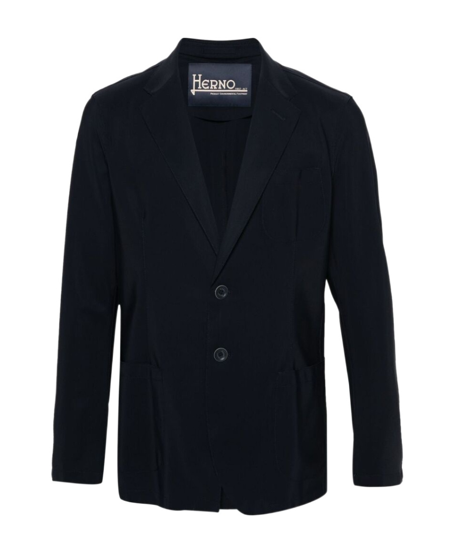 Herno Notched-lapel Single-breasted Blazer In Black