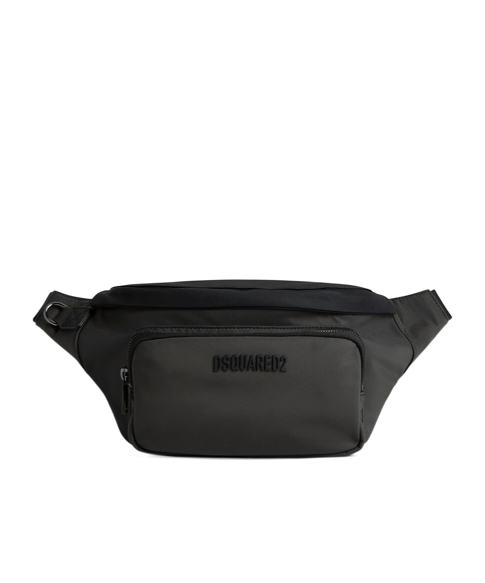 Dsquared2 Logo-embossed Canvas Belt Bag In Black