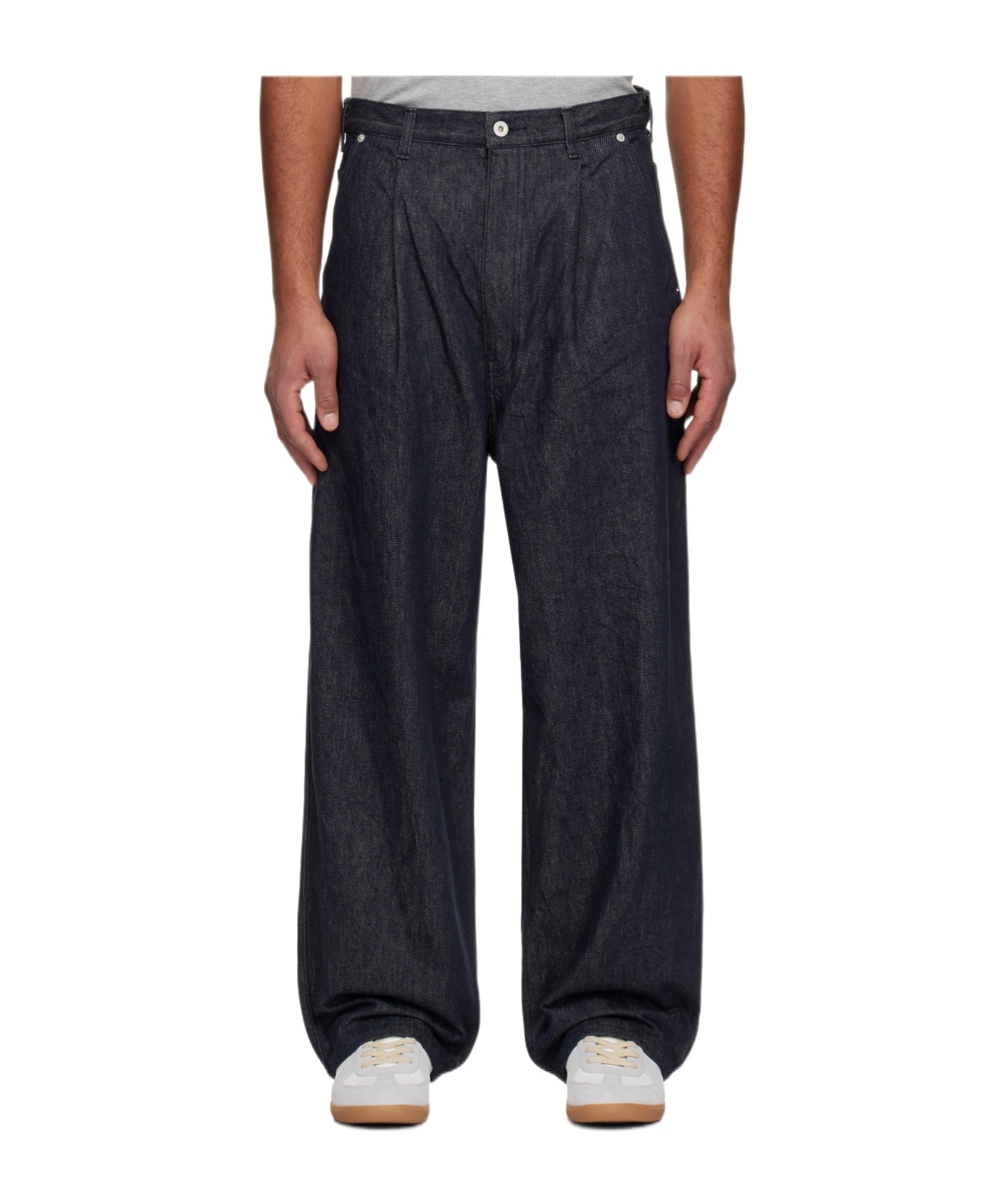 Comme Des Garçons Relaxed Fit Wide Leg Denim Trousers In Black