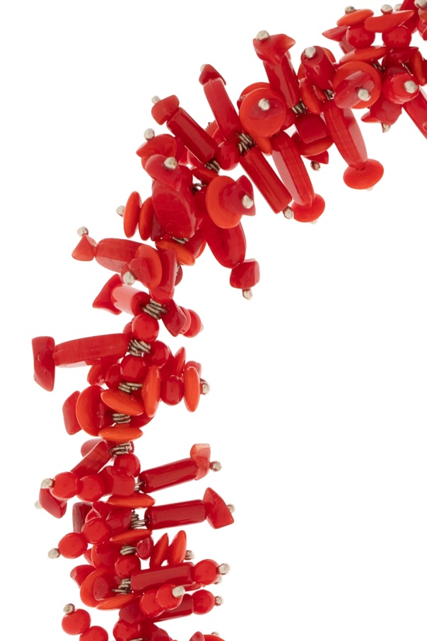Dries Van Noten Chunky Beaded Statement Necklace In Red