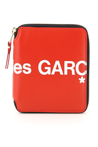 Comme Des Garçons Logo-print Zip-fastening Wallet In Red