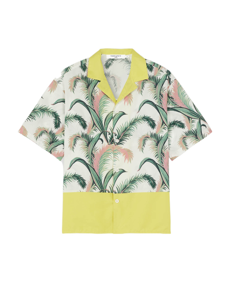Maison Kitsuné Short-sleeved Printed Shirt In White