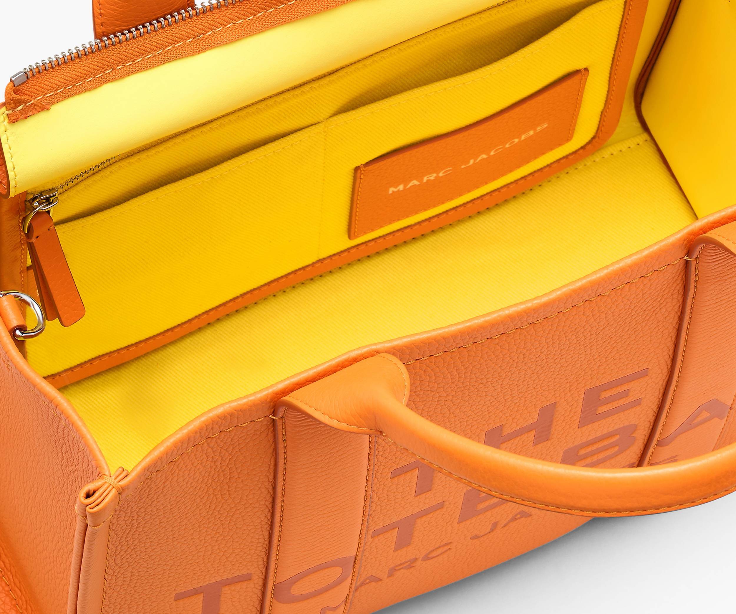 Marc Jacobs Tote The Medium Orange Letters Camel In Orange