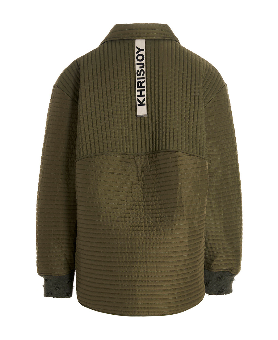Khrisjoy Olive Chore Quilted Down Jacket In Green