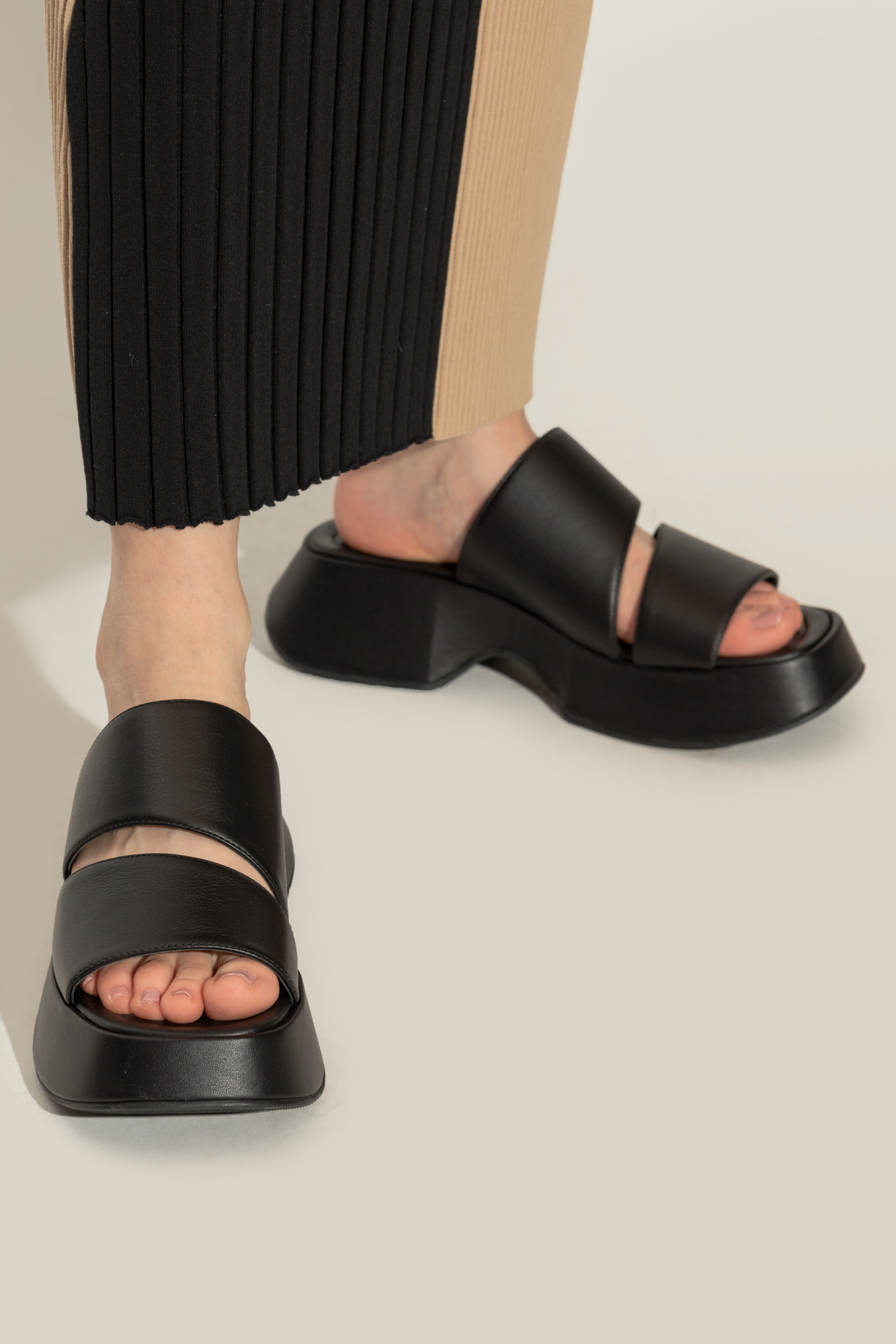 Vic Matie Mini Yoko Open Toe Sandals In Black