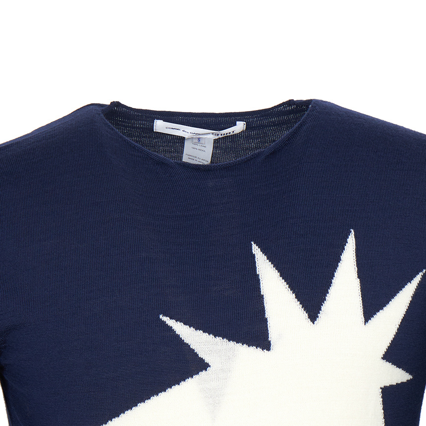 Comme Des Garçons Long-sleeved Sweater In Blue