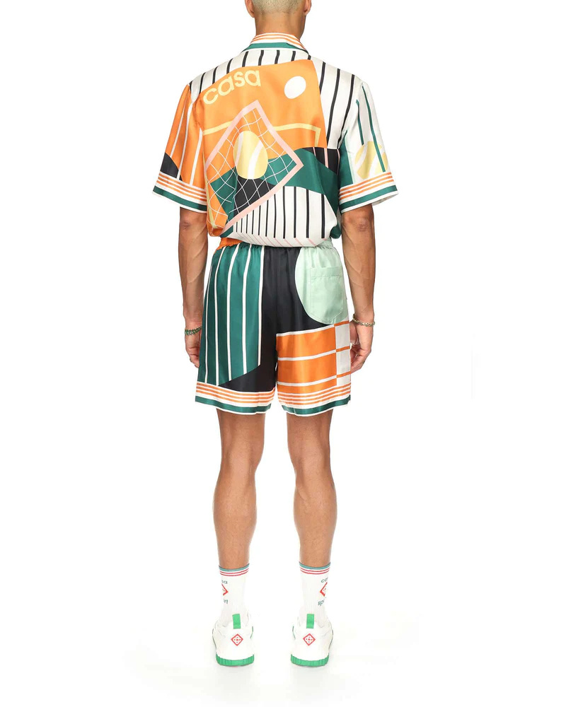 Casablanca Court Abstrait Bermuda Shorts In Multicolor