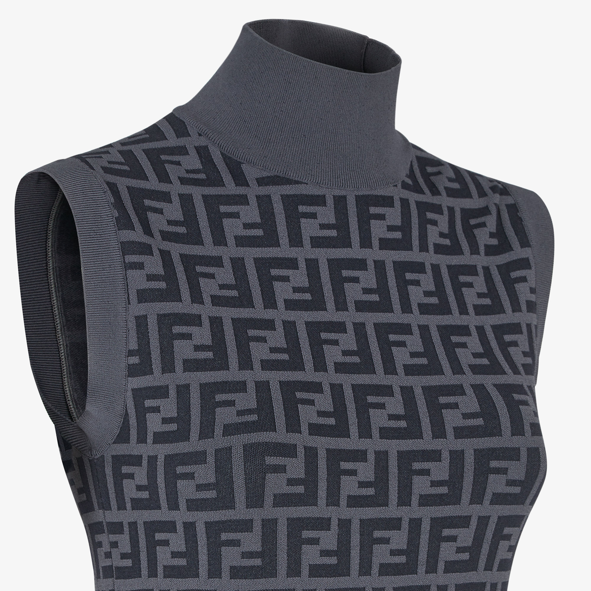 Fendi Grey Viscose Blend Dress In Blue