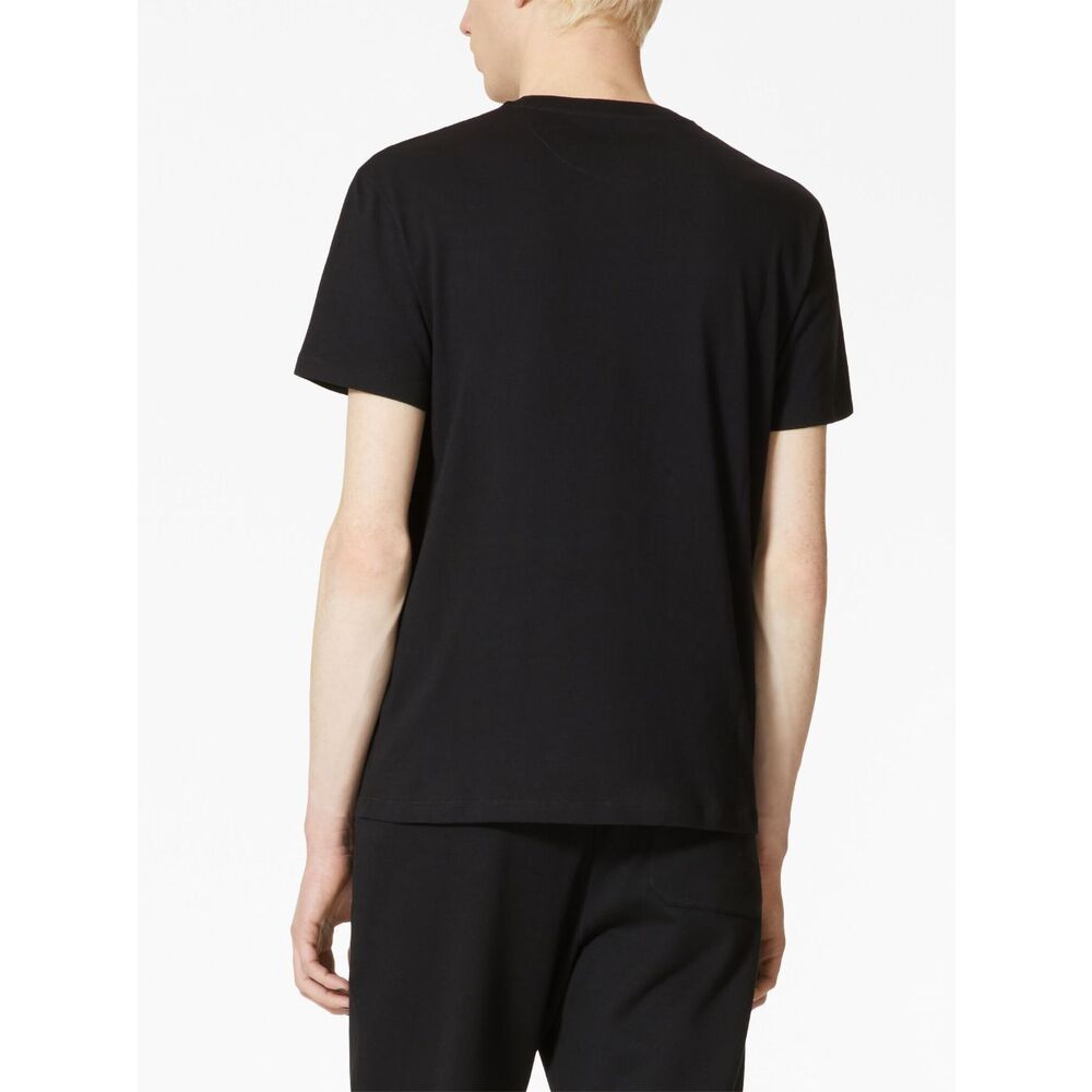 Valentino Regular Fit Cotton T-shirt With Logo In Black