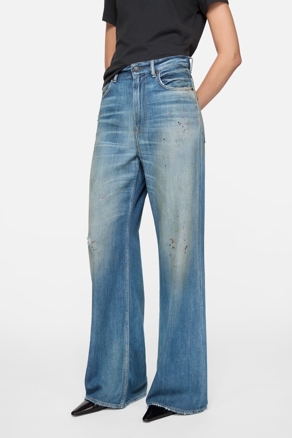 Acne Studios Belt Loop Jeans In Blue