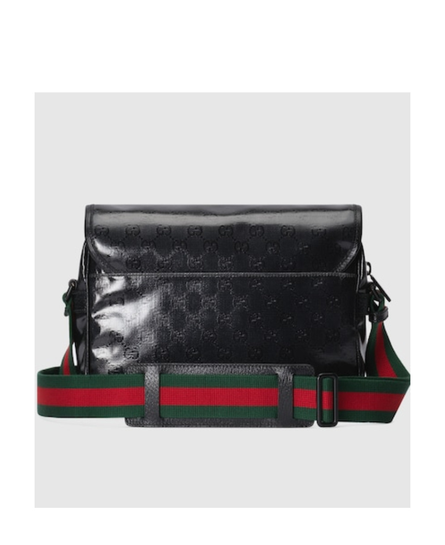 Gucci Gg Crystal-embellished Messenger Bag In Black