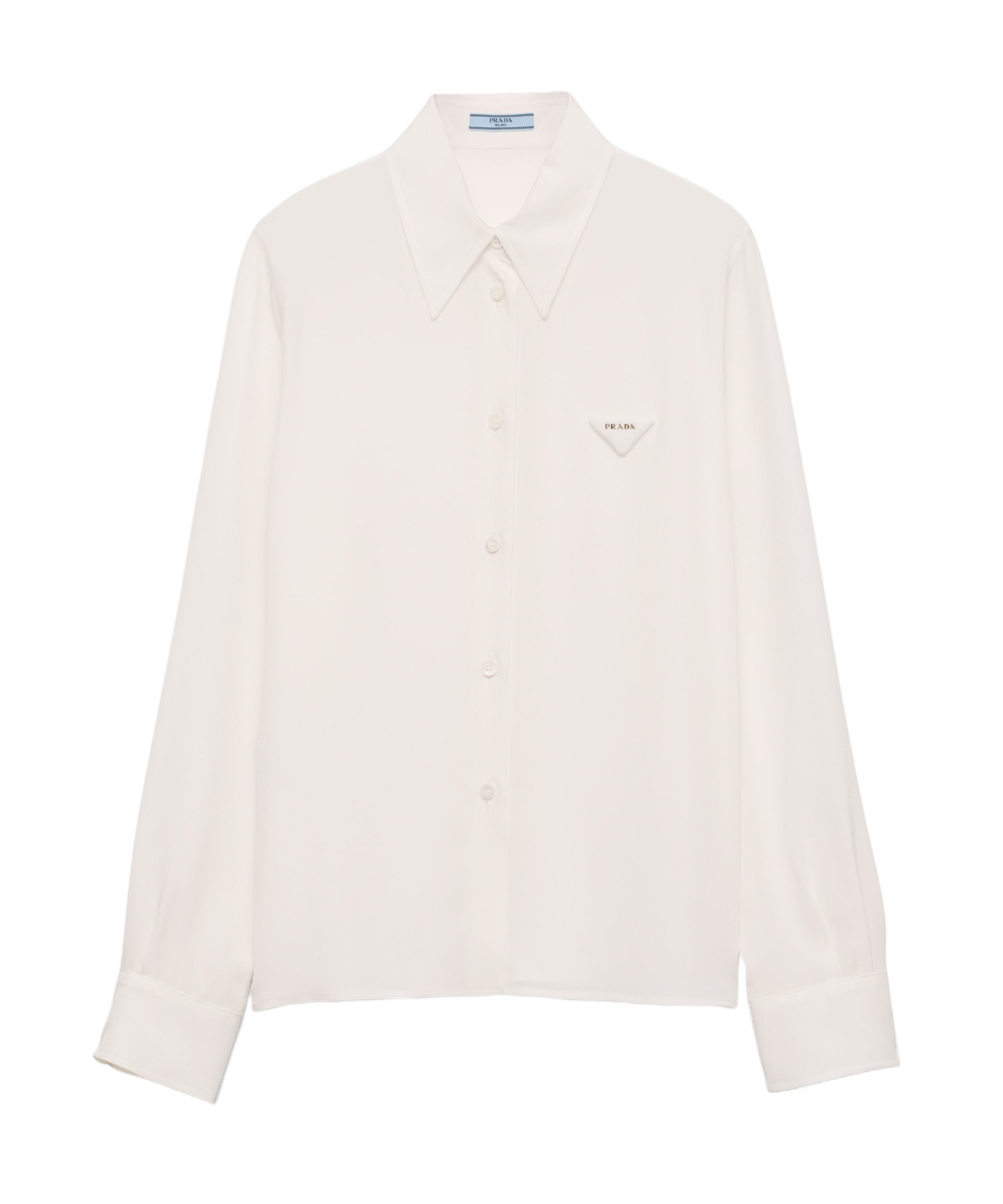 Prada Crepe Chine Shirt In Nude