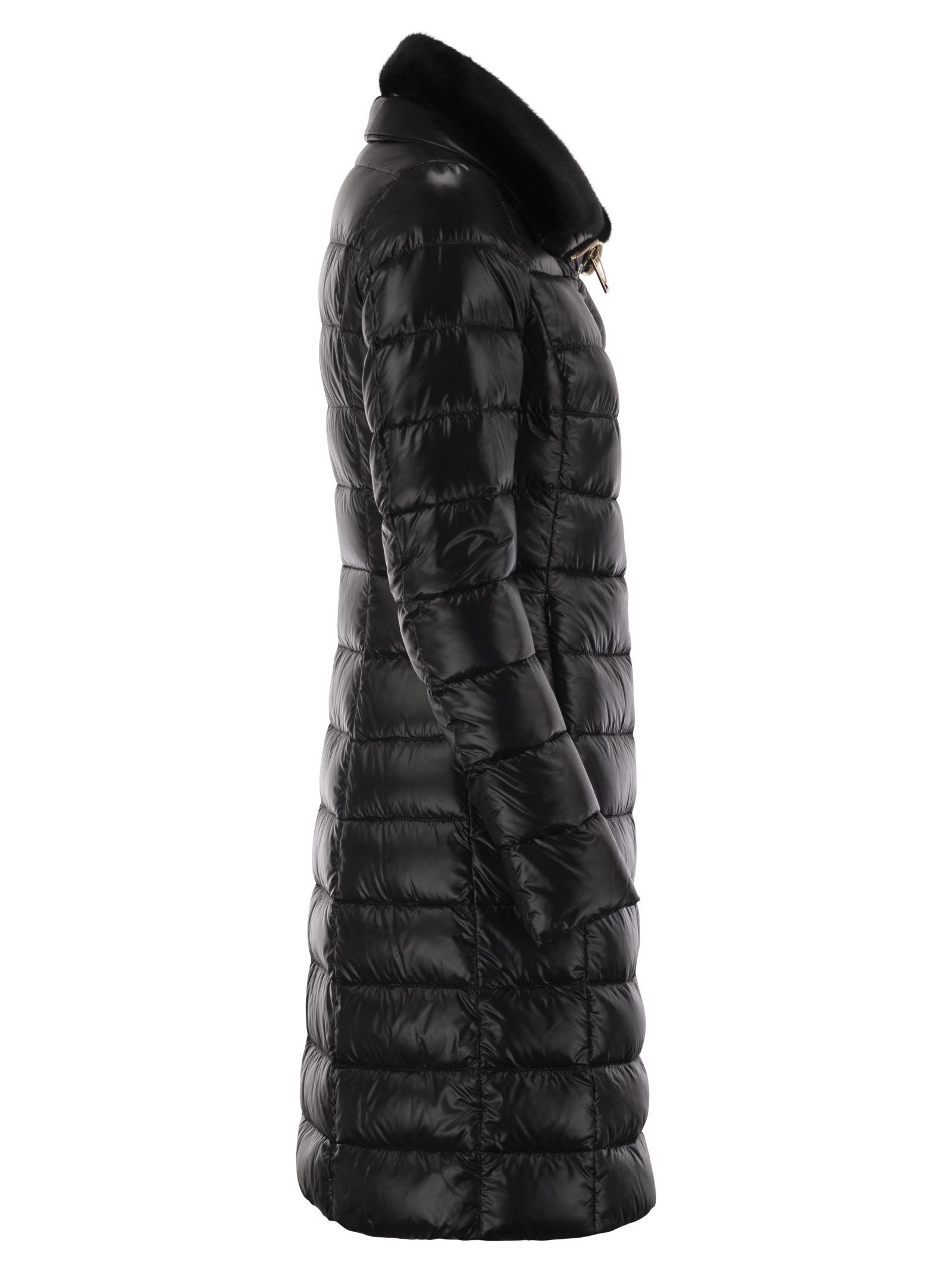 Herno Lapel Down Jacket In Black