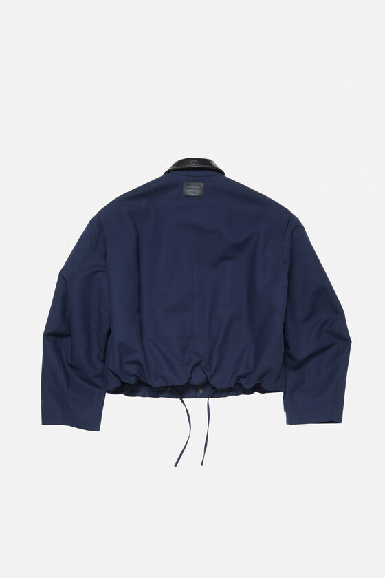 Acne Studios Logo-patch Bomber Jacket In Blue