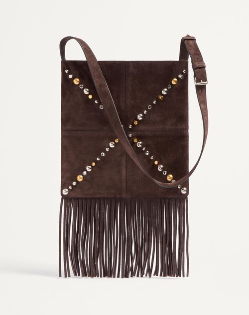 Valentino Suede Nellcote Cross-body Bag In Black