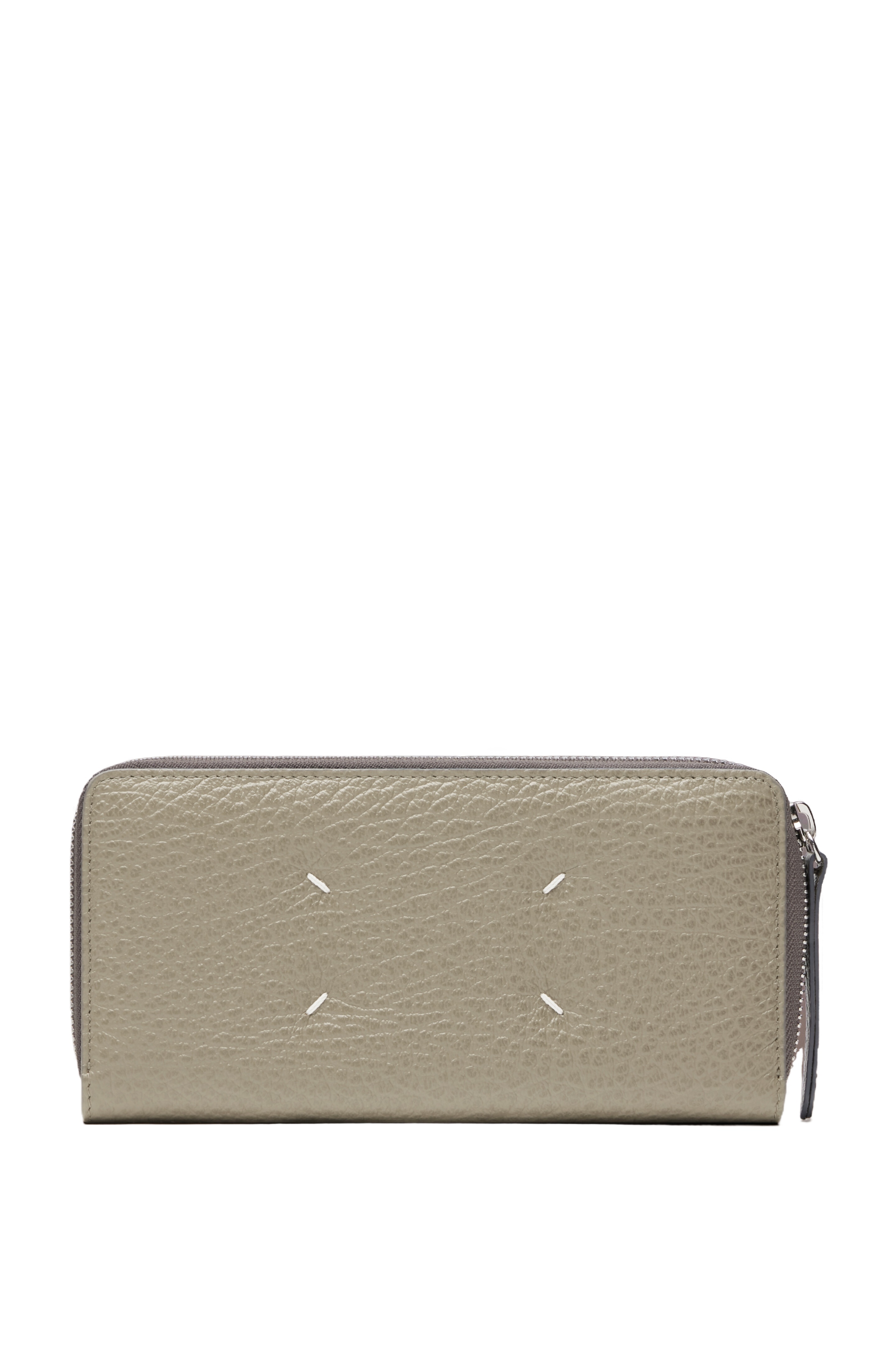 Maison Margiela Four-pin Zipper Wallet In Nude