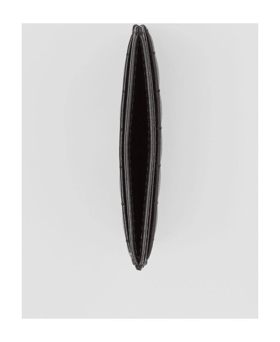 Burberry Tb Monogram-plaque Leather Cardholder In Black