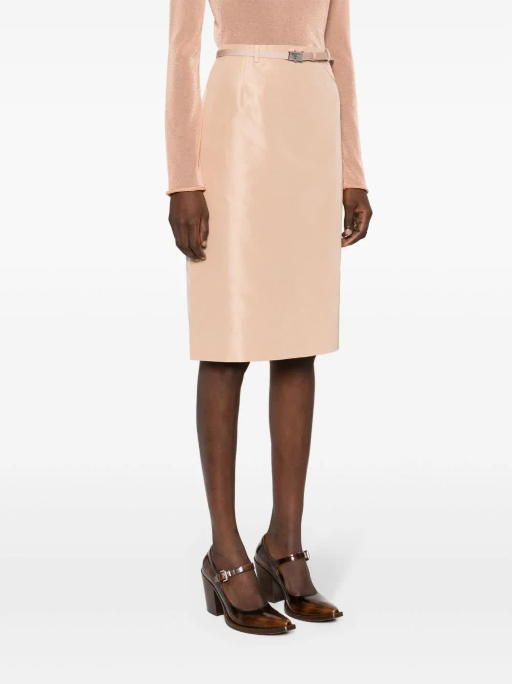 Prada Dart-detail Skirt In Nude