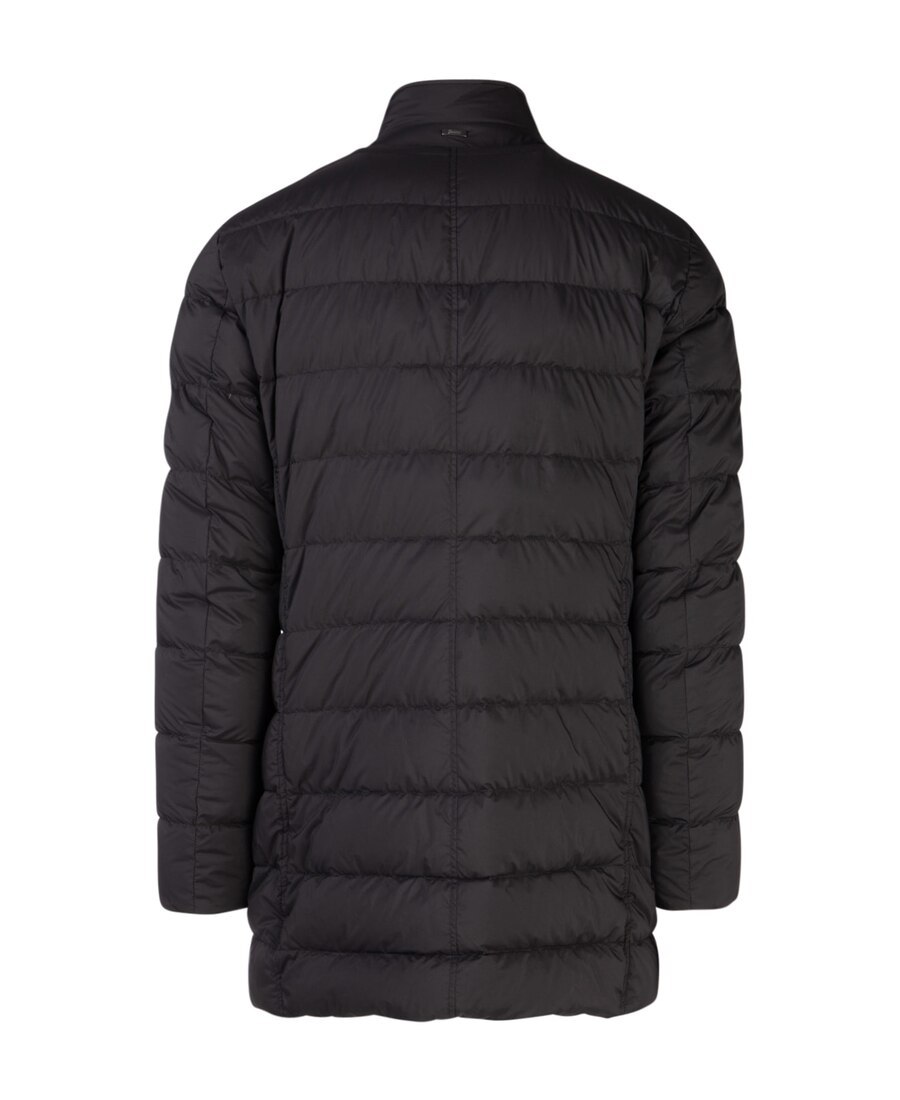 Herno Feather Coat With Legend Line Pi007ule19288 9460 In Black