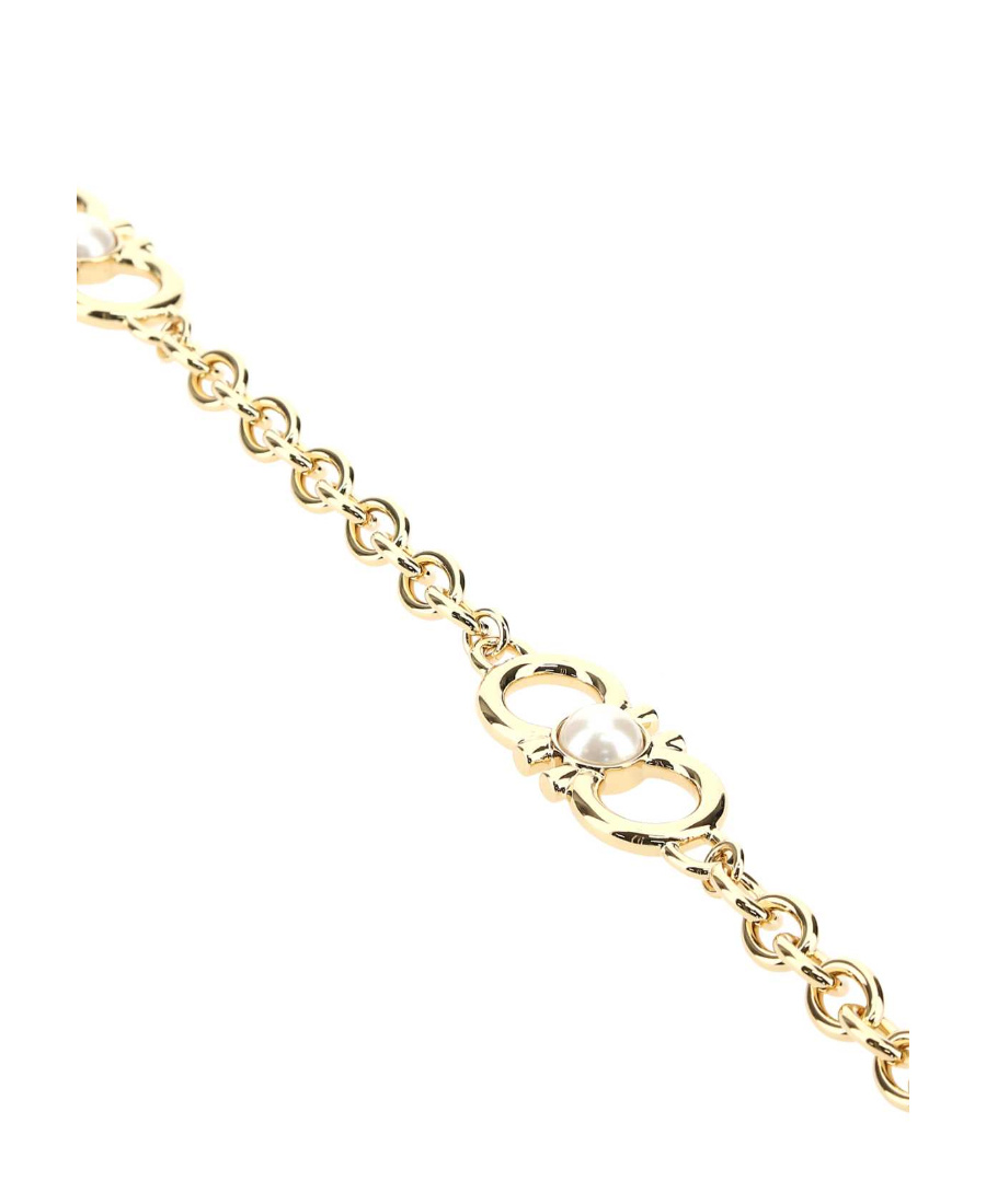 Ferragamo Chain Link Pendant Necklace In Yellow