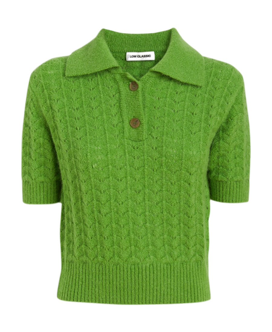 Low Classic Logo Knitted Polo Shirt In Green