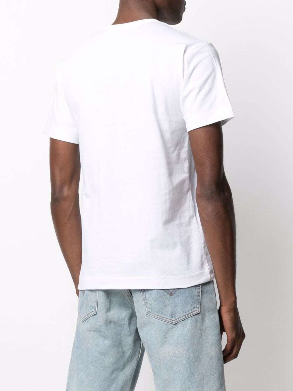 Comme Des Garçons White Heart Print T-shirt In White