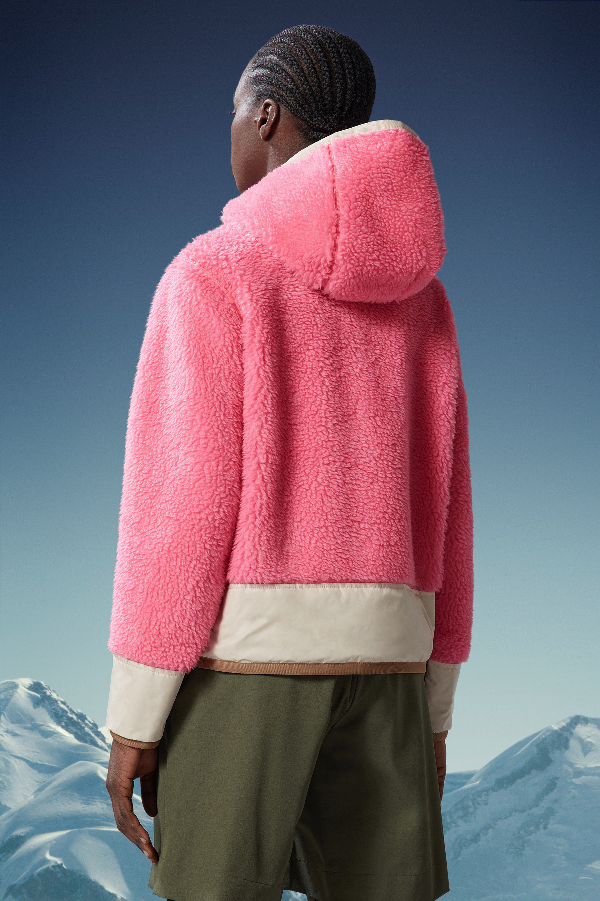 MONCLER TEDDY ZIP-UP HOODIE