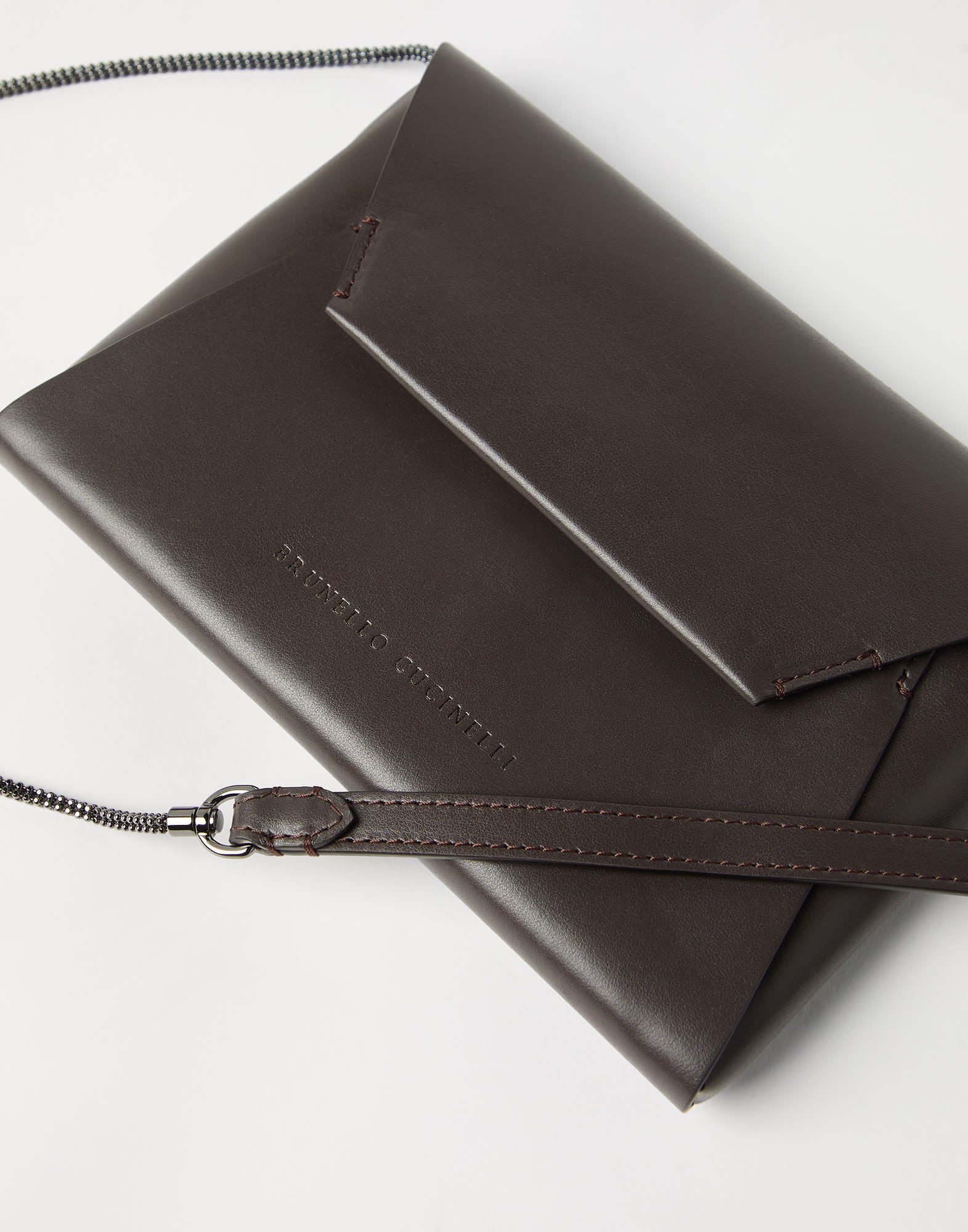 BRUNELLO CUCINELLI BRUNELLO CUCINELLI DUO FOLDOVER TOP CLUTCH BAG