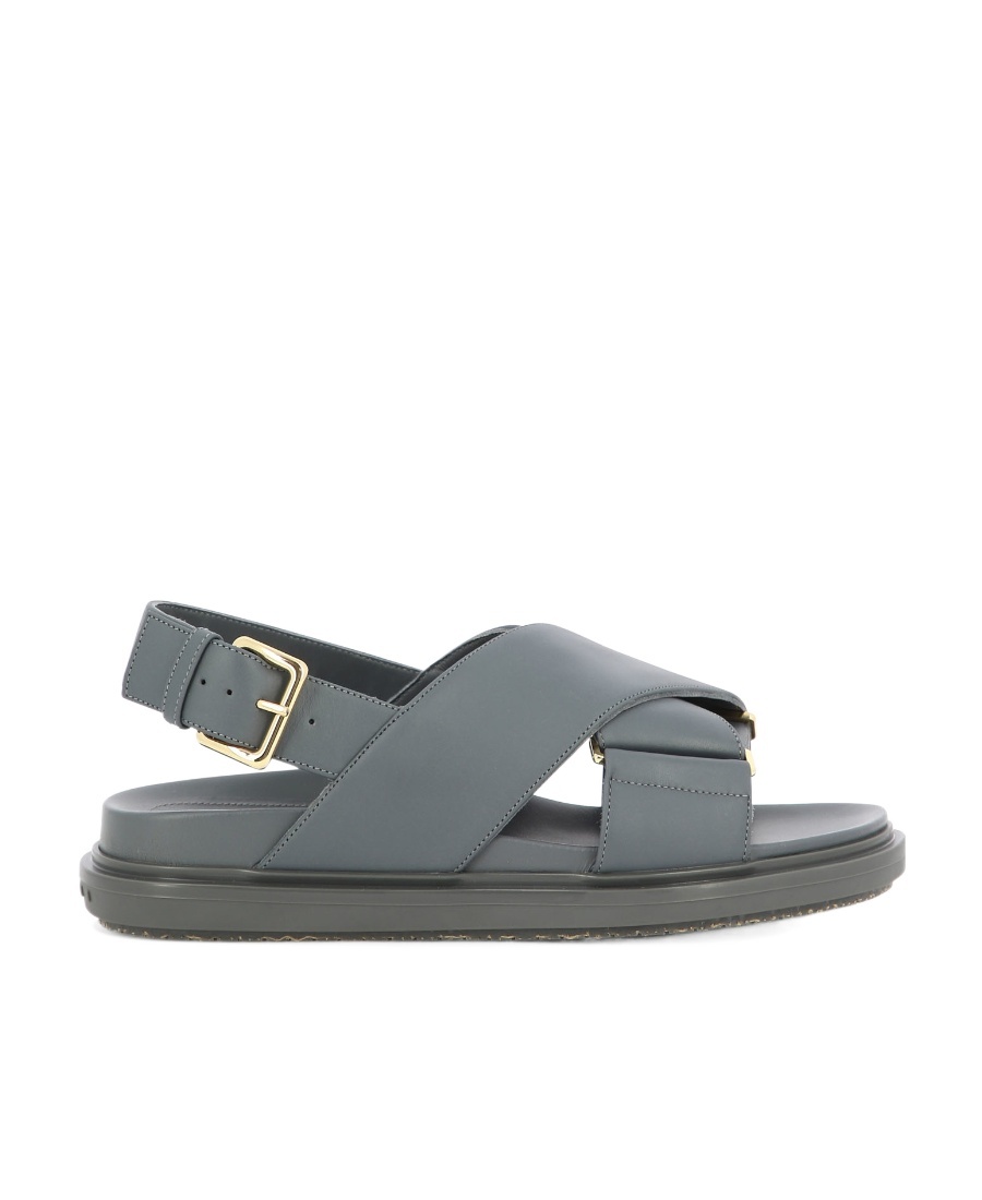 Marni Fussbett Criss-cross Sandals In Gray