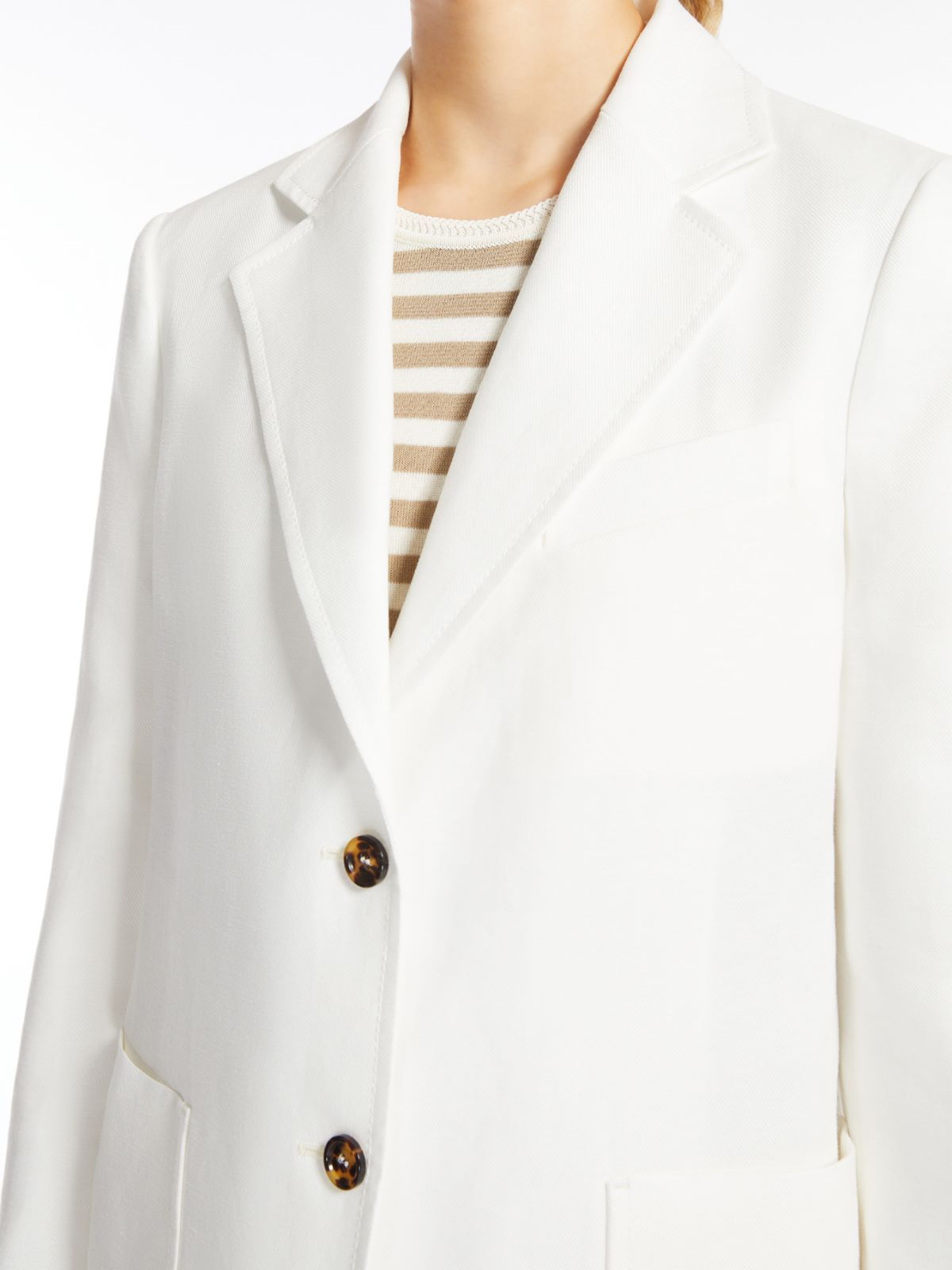 Max Mara Long-sleeved Suit Coat In White