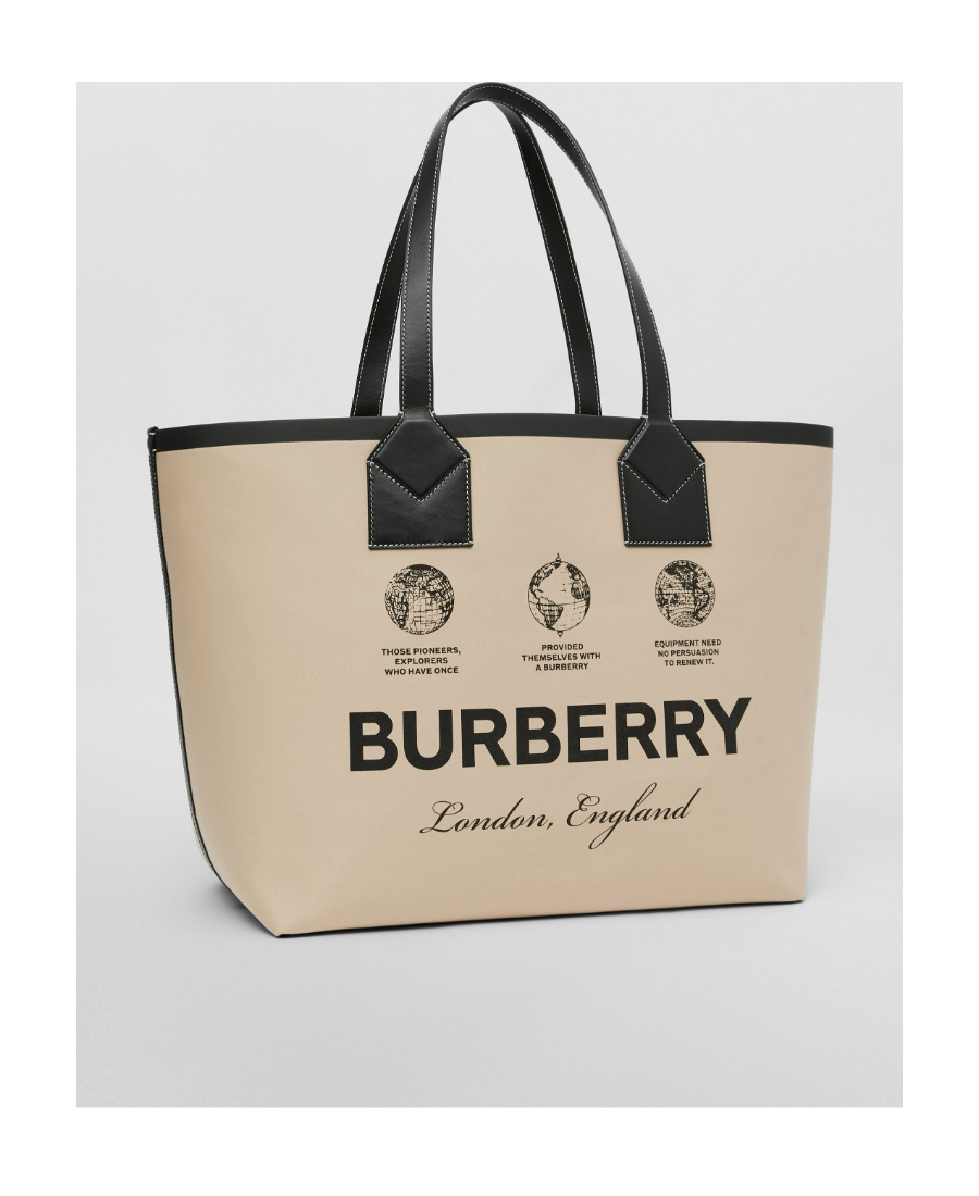 Burberry Logo-print Cotton Tote Bag In Nude