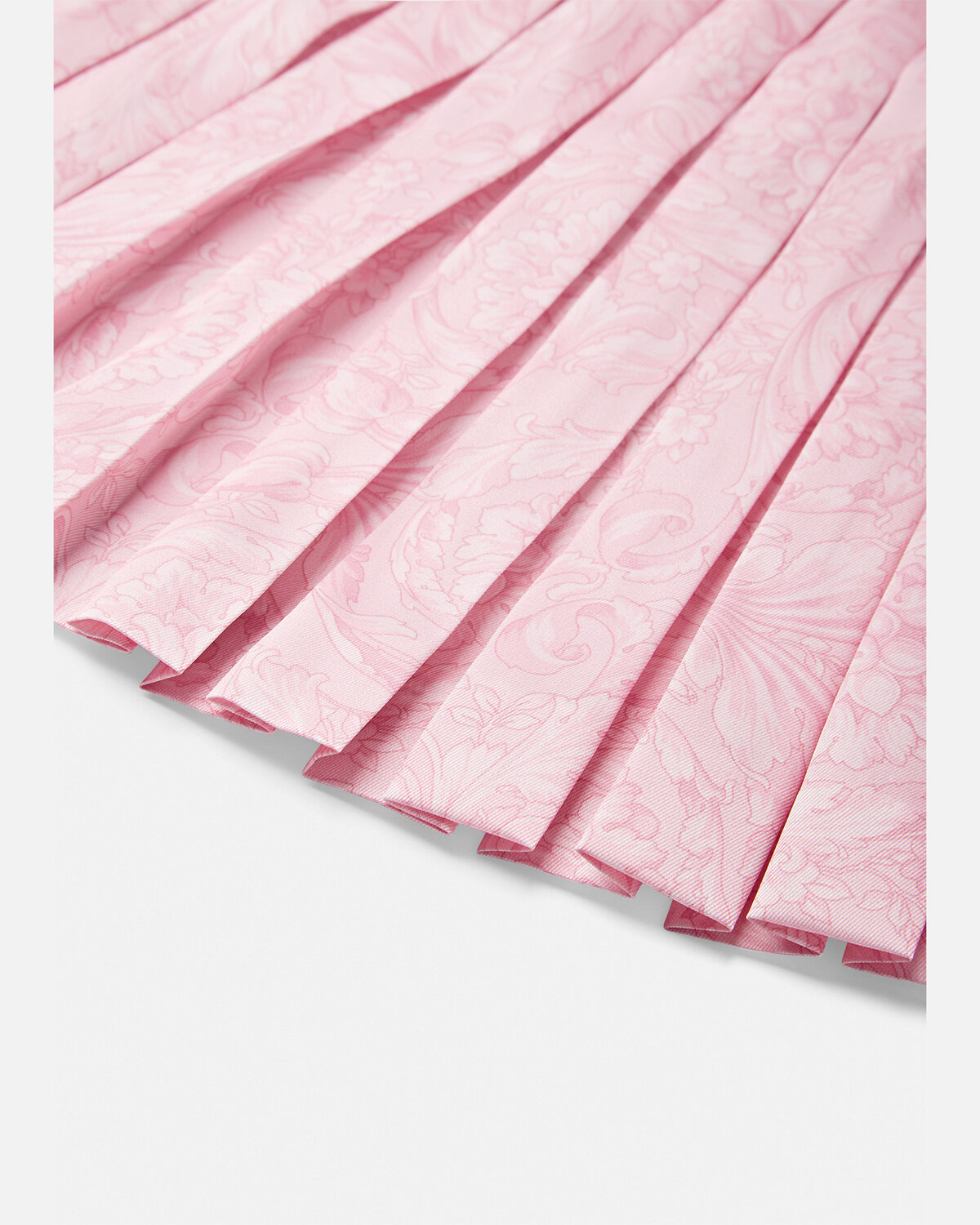 Shop Versace Barocco-print Pleated Skirt In Pink