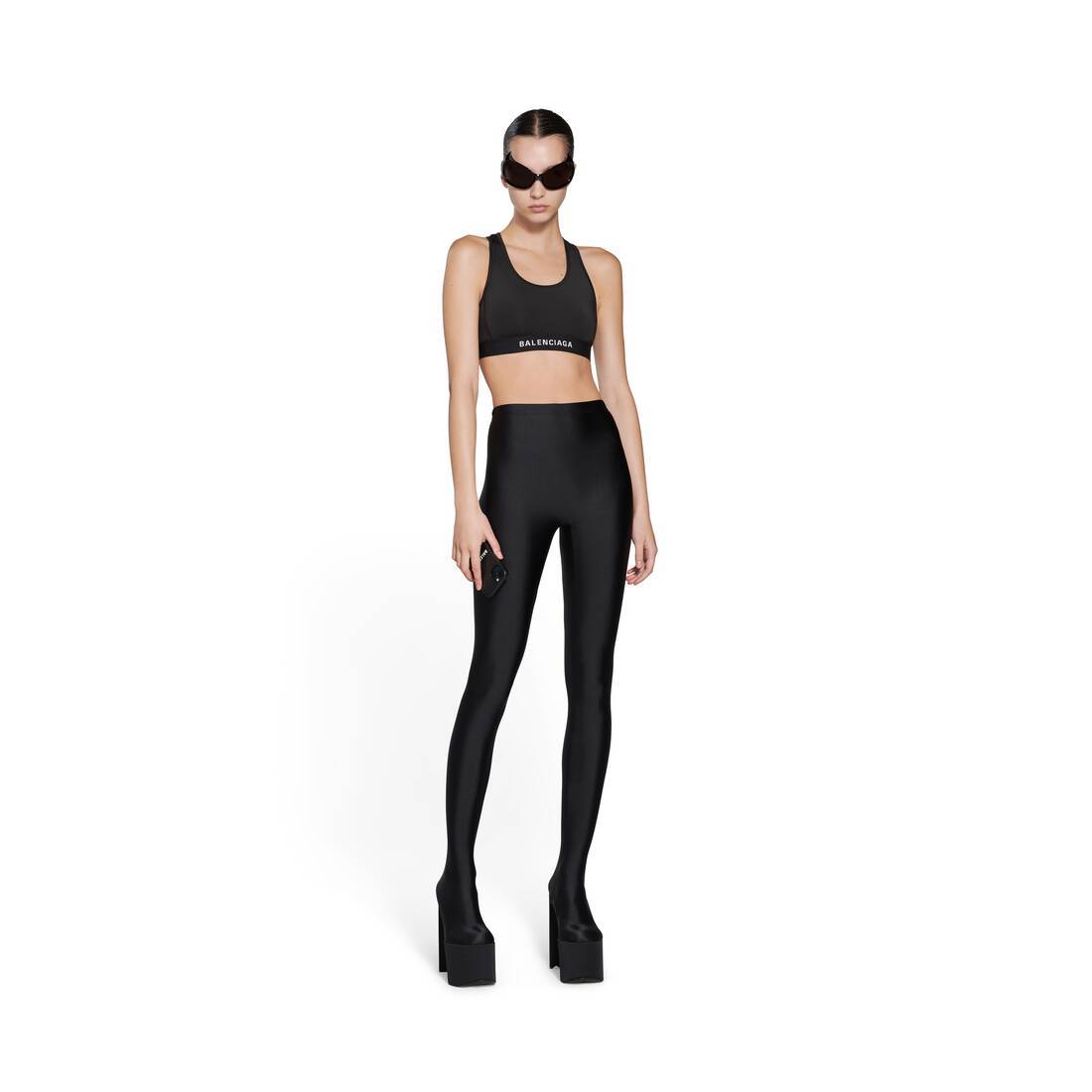 Balenciaga Logo Sports Bra In Black