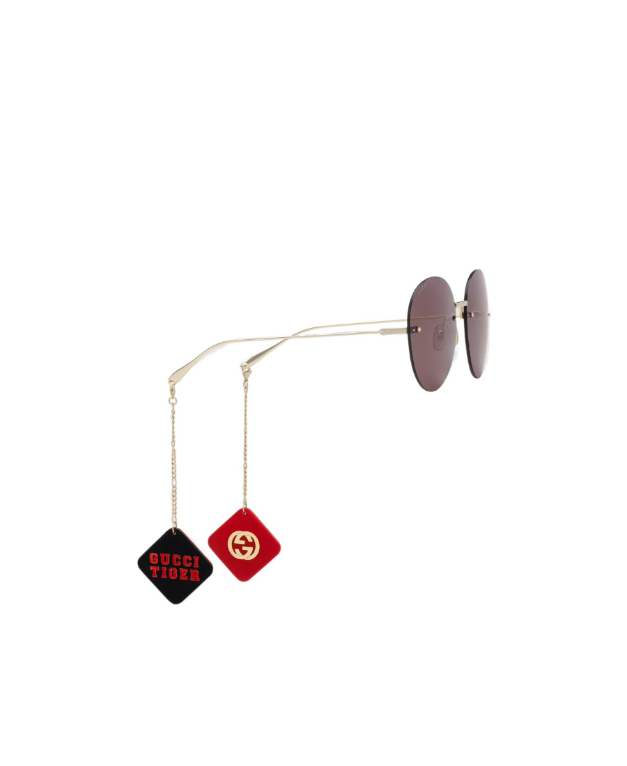 Gucci Frameless Round Sunglasses In Brown