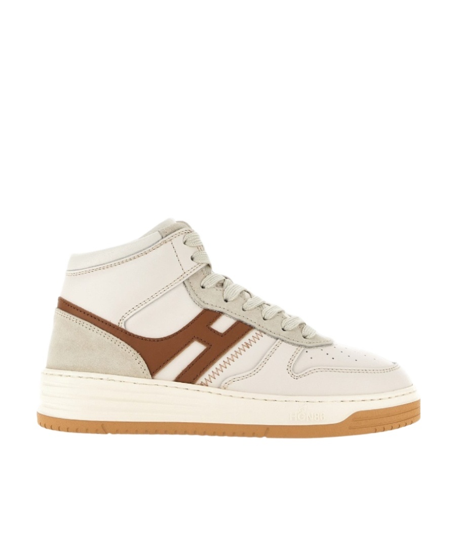 Hogan Panelled High-top Sneakers In Nude