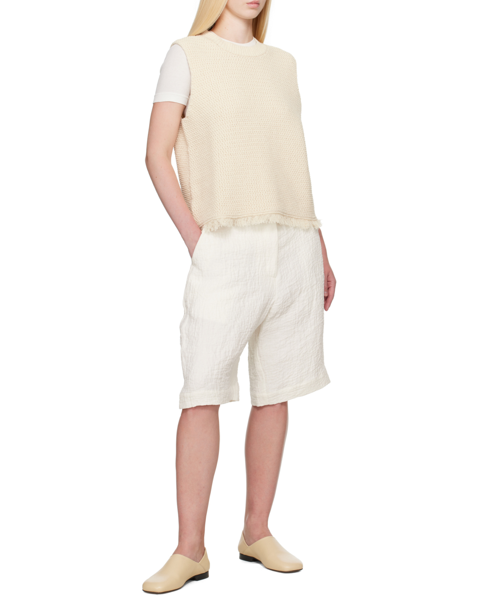 Studio Nicholson Off-white Luna Linen Shorts
