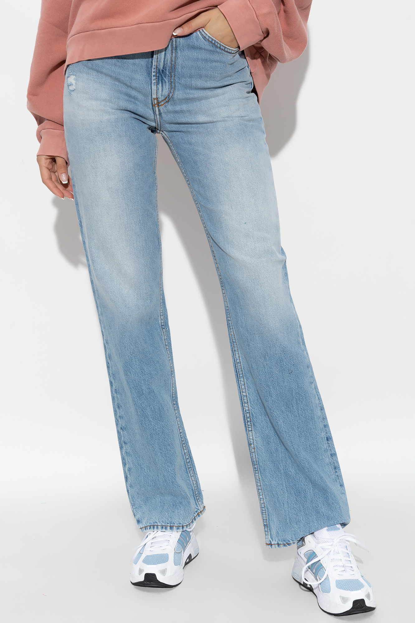 Acne Studios Multi-pocket Denim Trousers In Blue