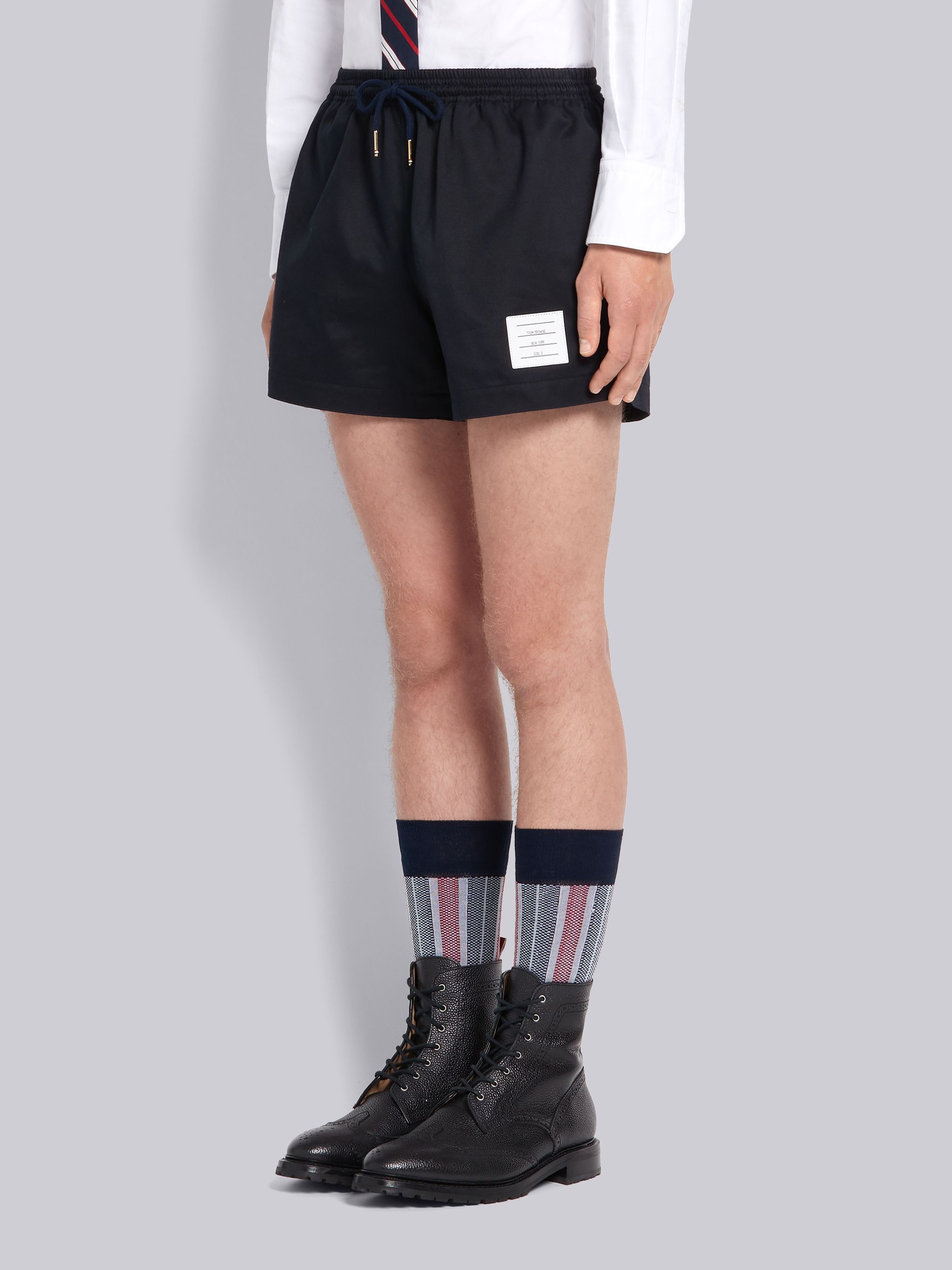 Thom Browne Drawcord Waistband Rugby Shorts In Blue