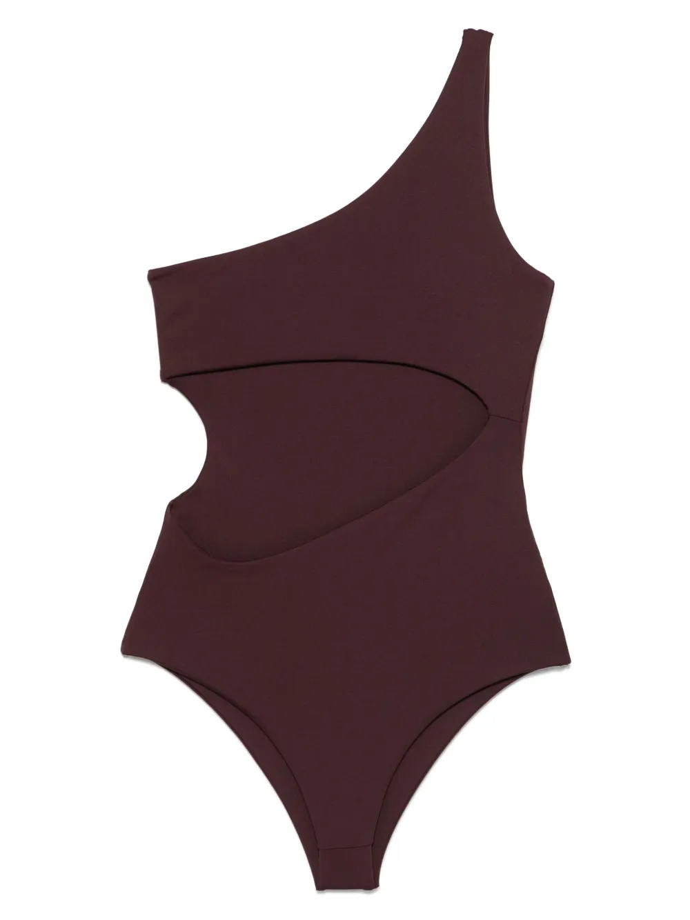 Magda Butrym One Shoulder Cut-out High-leg Swimsuit In Red