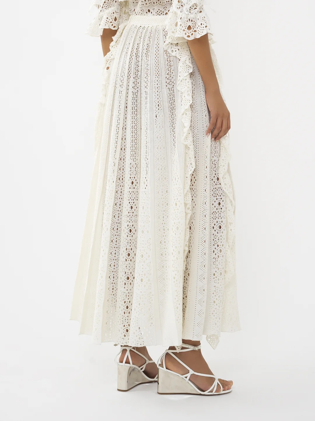Chloé Flounce Skirt In White