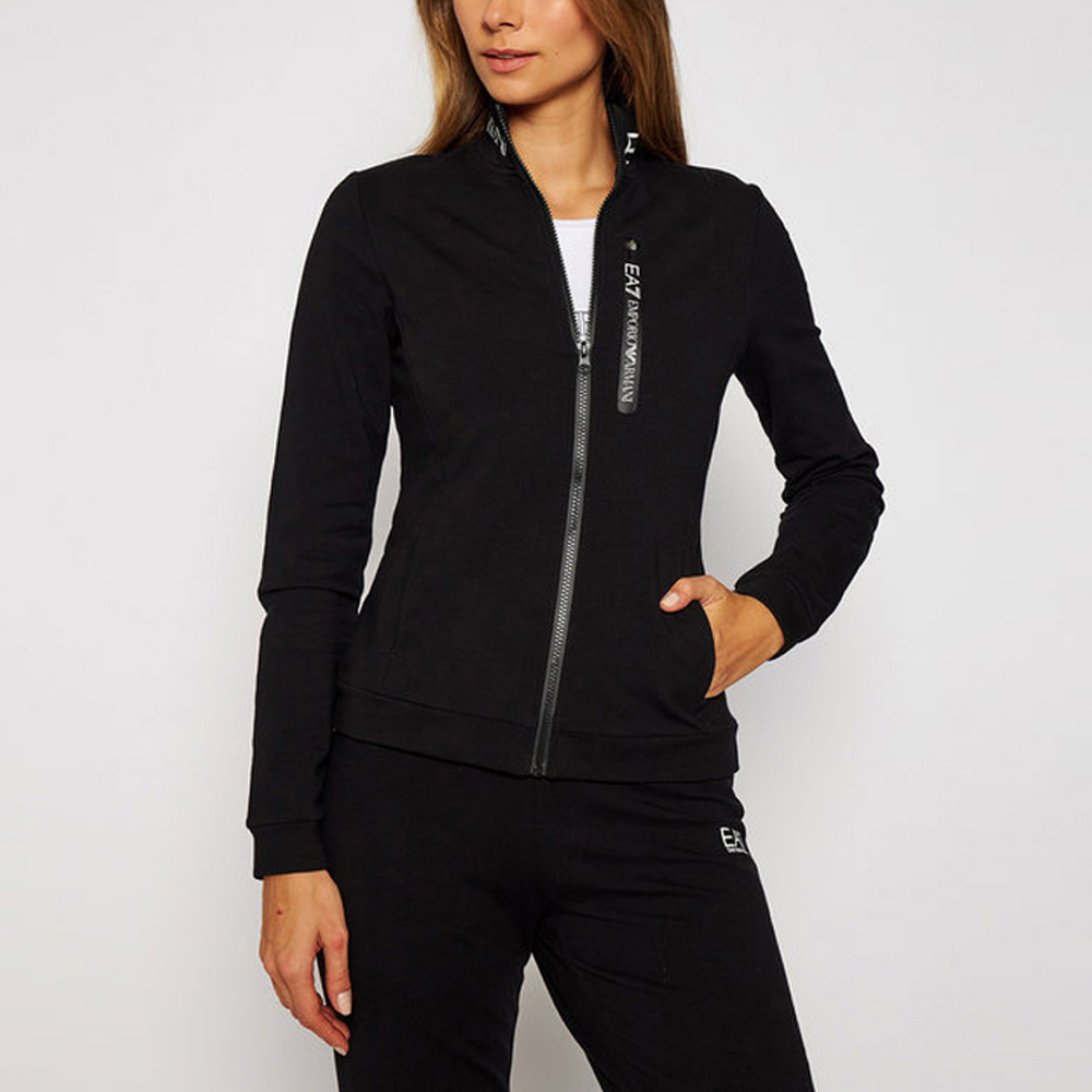 Emporio Armani Long-sleeved Zippered Sports Suit In Black