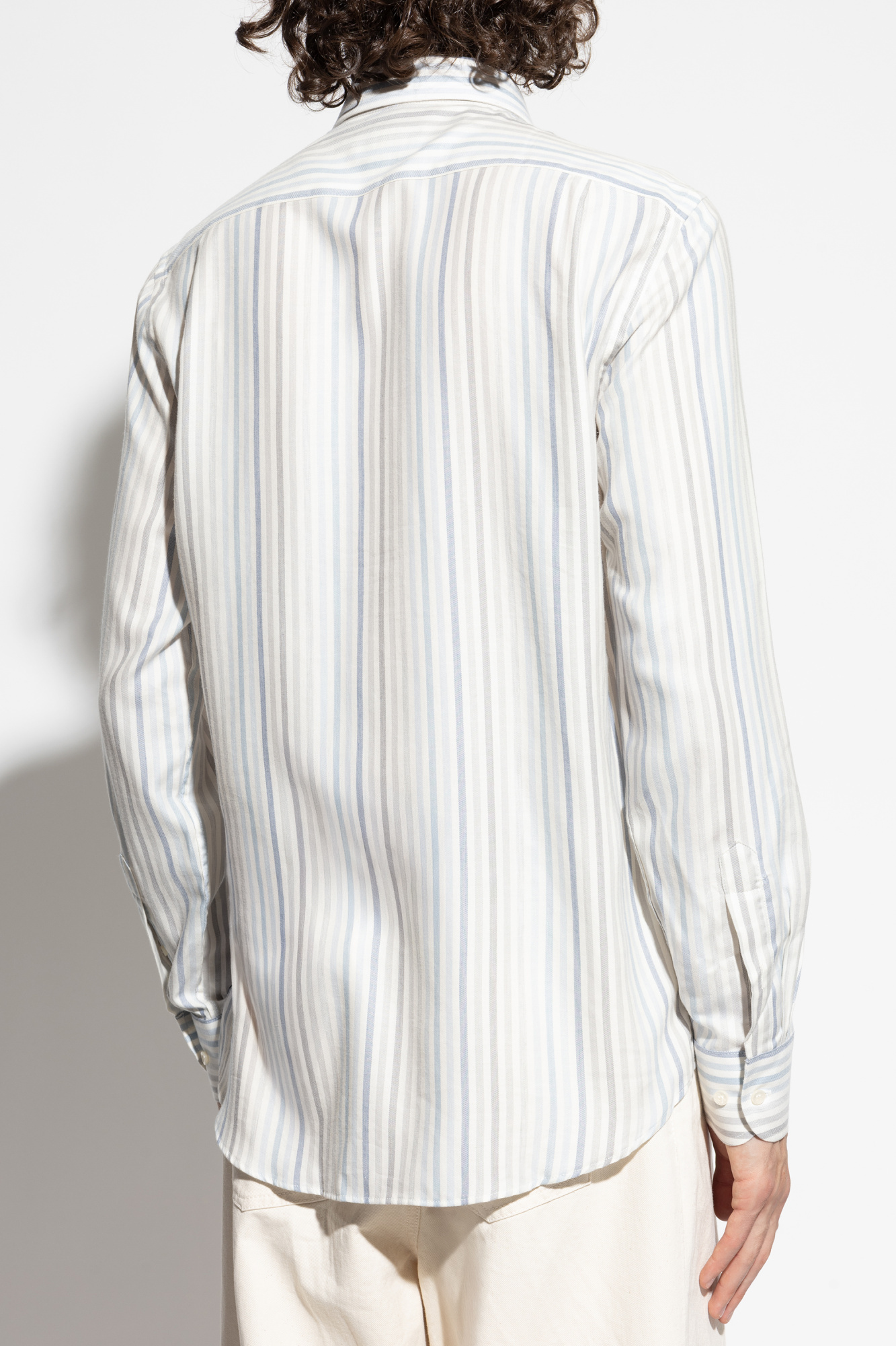 Paul & Shark Striped Long-sleeve Shirt In White
