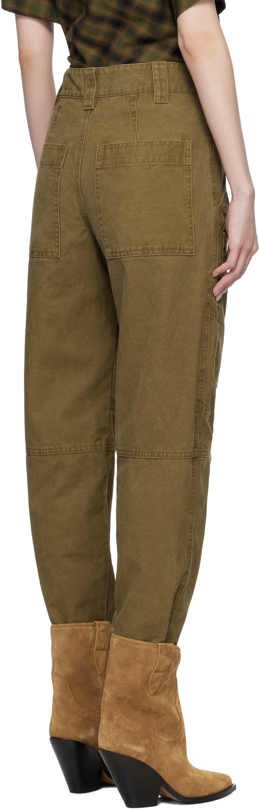 Isabel Marant Étoile Kelyane Tapered Cargo Pants In Green